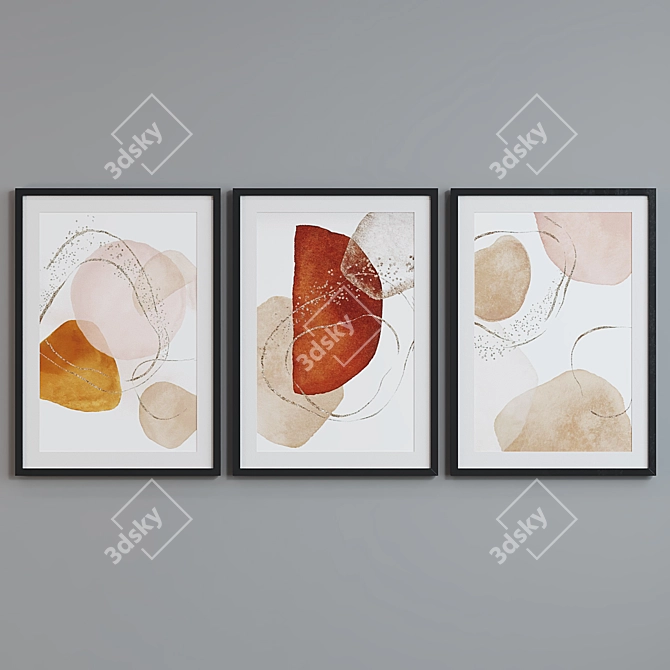 Modern Abstract Picture Frame Set 3D model image 4