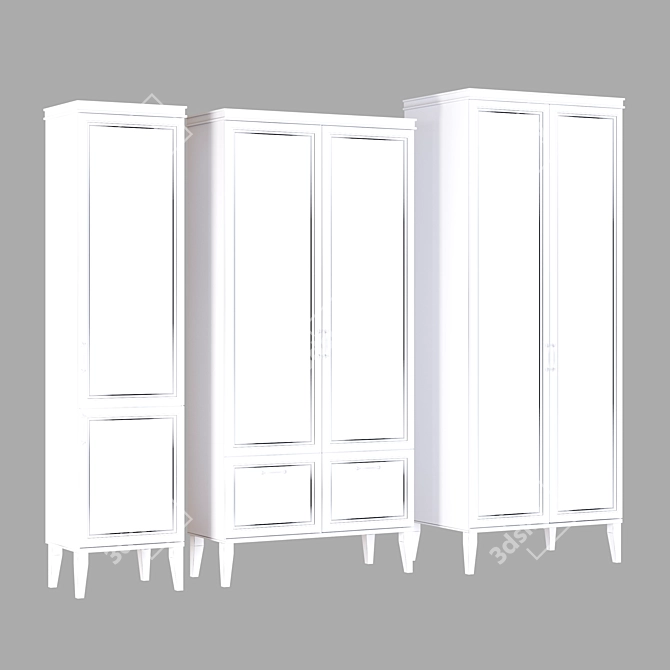 Orlando Wardrobe Set of Three 3D model image 3