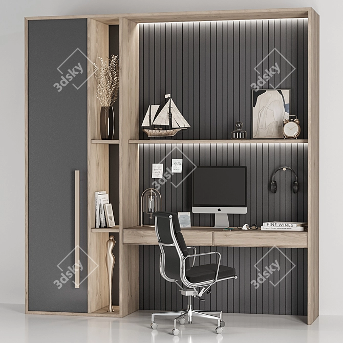 High-Quality 3D Modifiable Workspace 3D model image 1