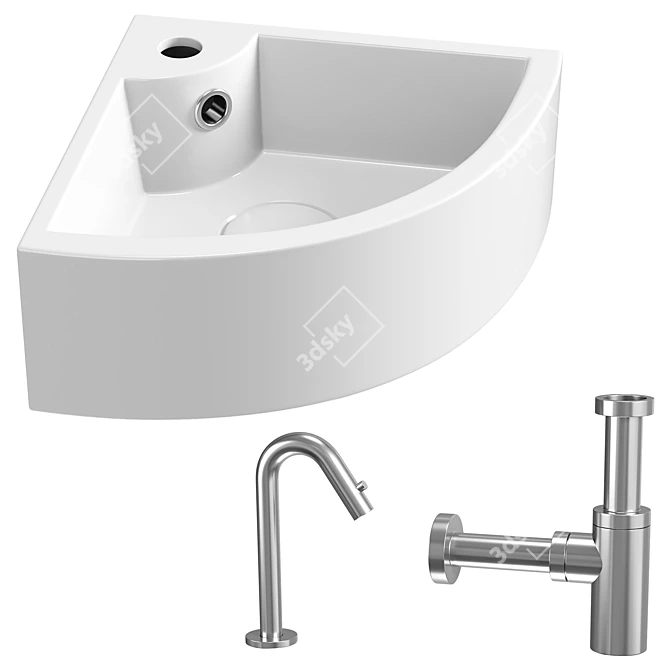 Pallas Chrome Basin Pack 3D model image 1