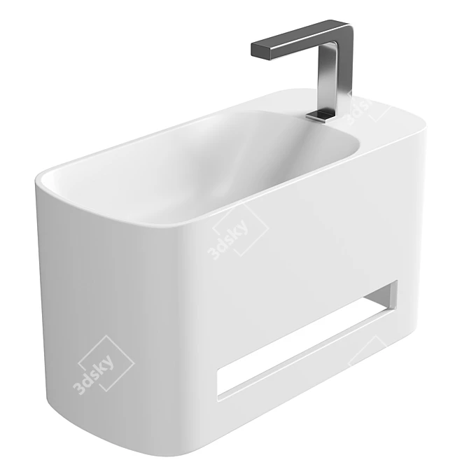 Modern Wall Mount Bathroom Sink 3D model image 2