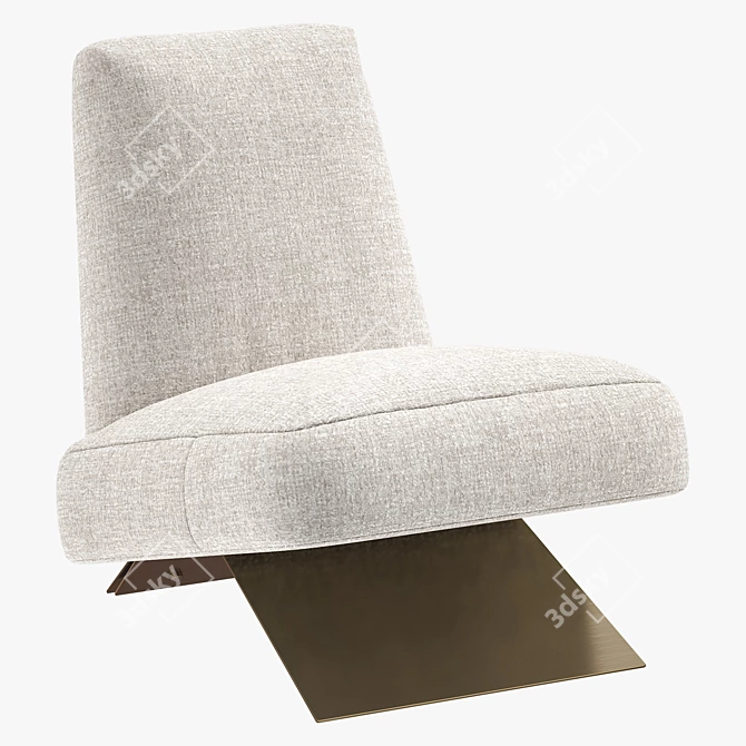 AUREL Fabric Lounge Chic Chair 3D model image 3