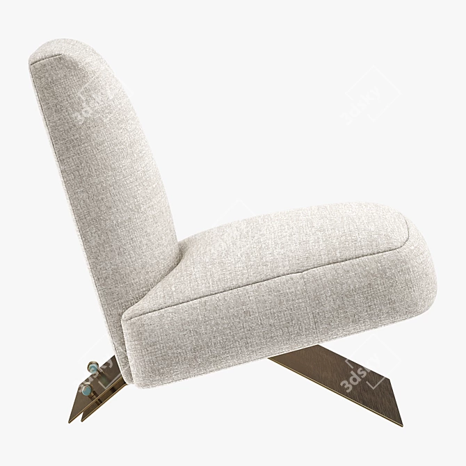 AUREL Fabric Lounge Chic Chair 3D model image 4