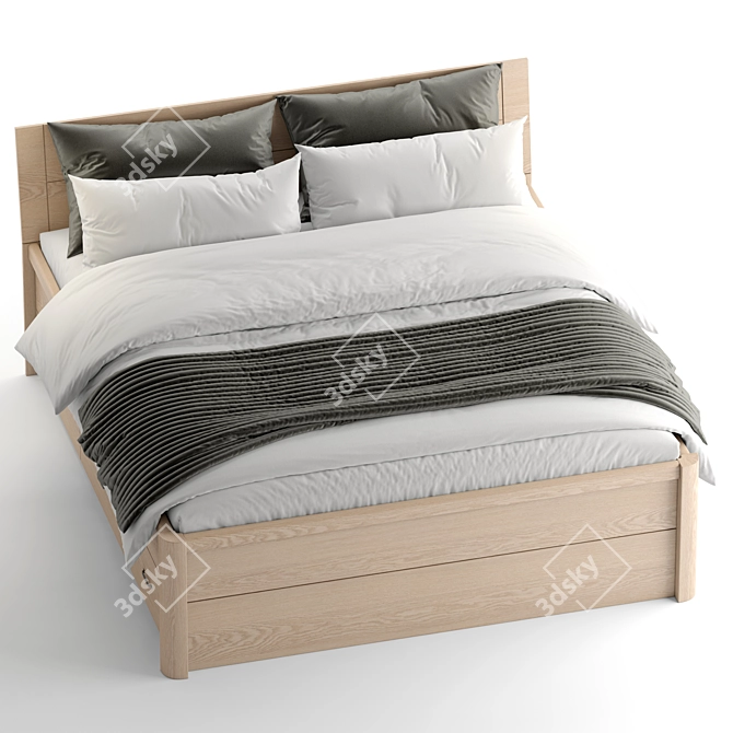 Lyngby Stained Bed Frame 3D model image 2