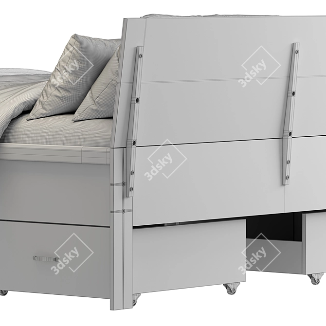 Lyngby Stained Bed Frame 3D model image 7