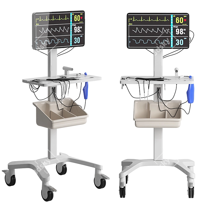 Cardio Monitor EKG ECG Machine 3D model image 1