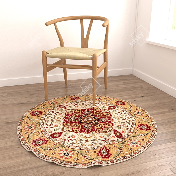 Round Rug Set with Variants 3D model image 2