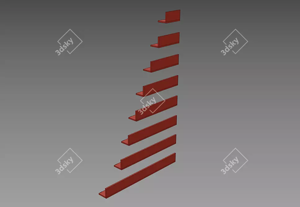 SOLID SURFACE Floating Shelf 3D model image 5