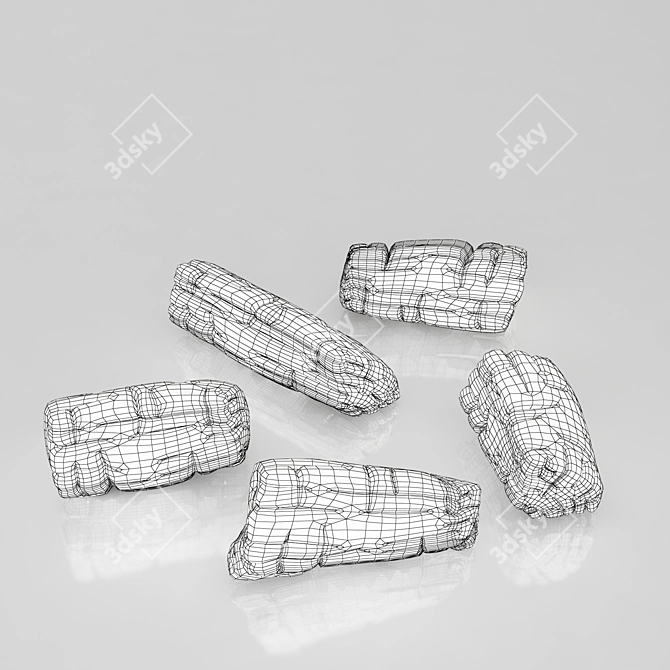 Portable Bundle: Paper Bag, Firewood, Charcoal 3D model image 4