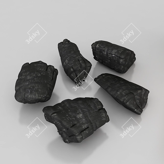 Portable Bundle: Paper Bag, Firewood, Charcoal 3D model image 7