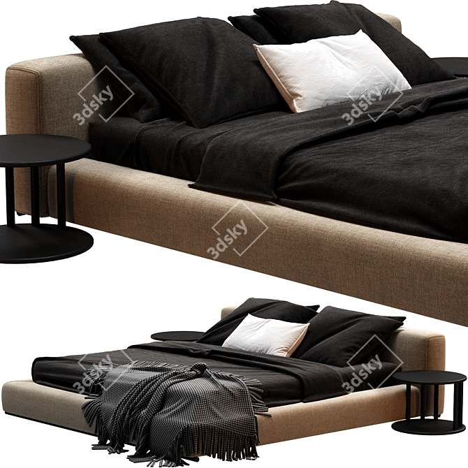 Flexform Groundpiece Bed Frame 3D model image 2