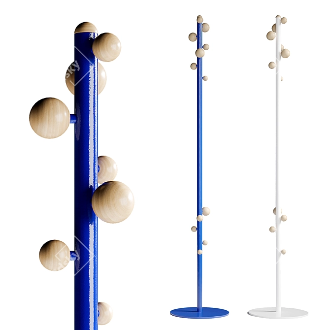 Bubble: Whimsical Coat Rack 3D model image 1