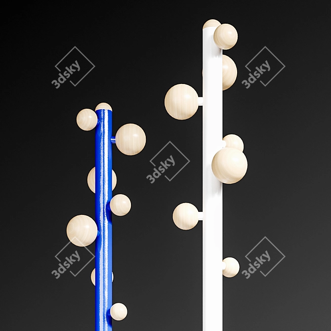 Bubble: Whimsical Coat Rack 3D model image 3