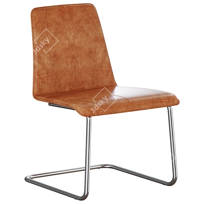 Stylish Pony Leather Chair 3D model image 1