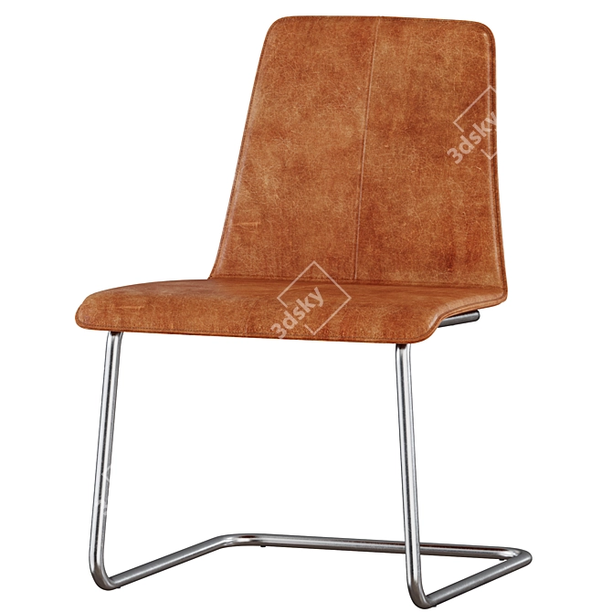 Stylish Pony Leather Chair 3D model image 3