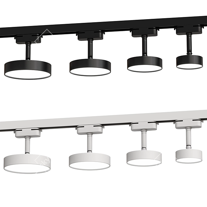 Modern Track Lighting Fixture 3D model image 4