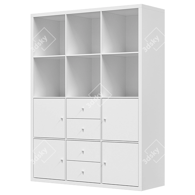 Modern Storage Unit with 6 Shelves 3D model image 2