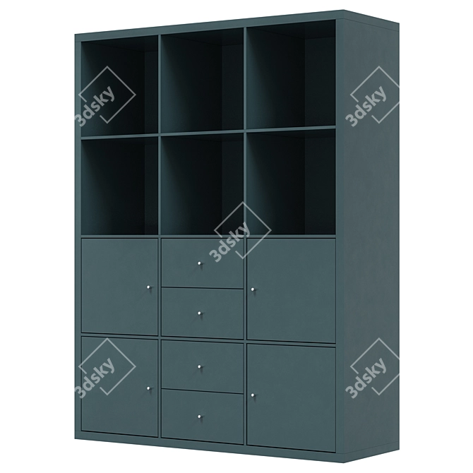 Modern Storage Unit with 6 Shelves 3D model image 3