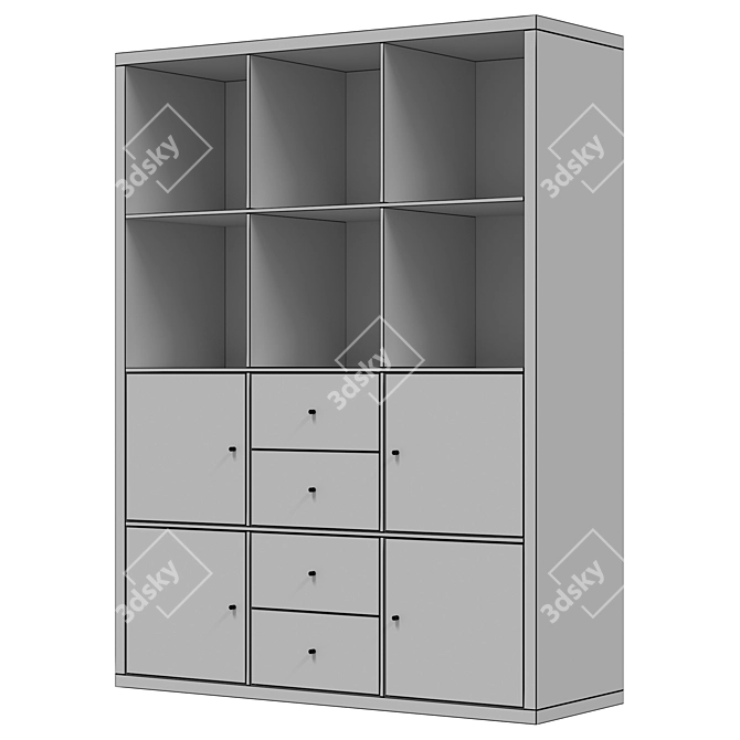 Modern Storage Unit with 6 Shelves 3D model image 5