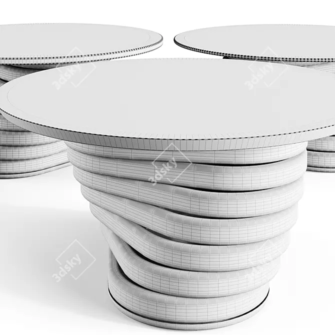 Modern Metal Base Coffee Table 3D model image 2