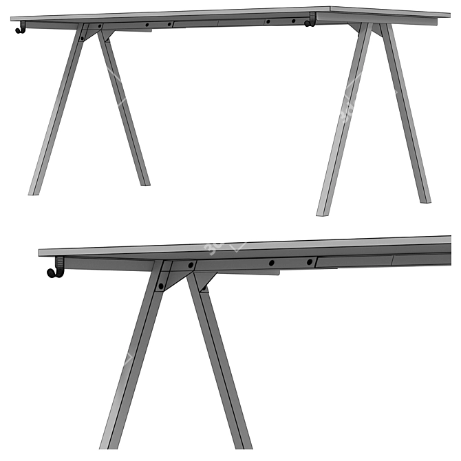 Modern Writing Desk, IKEA TROTTEN 3D model image 5