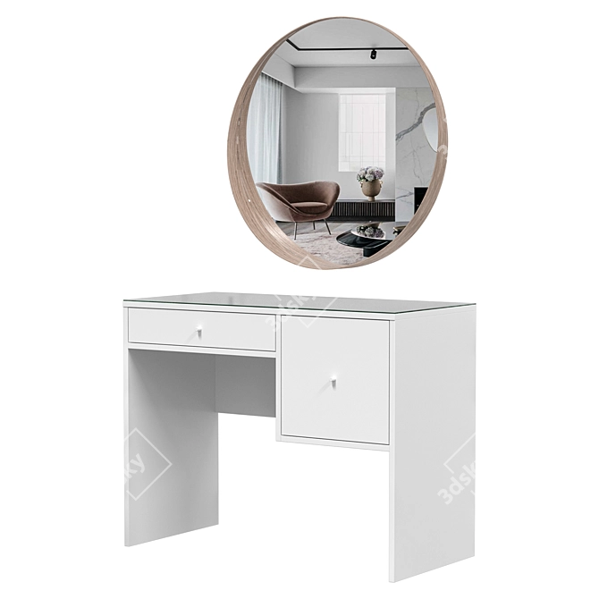 Modern Vanity Table SYVDE White 3D model image 2