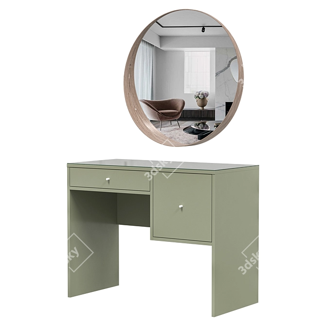 Modern Vanity Table SYVDE White 3D model image 3