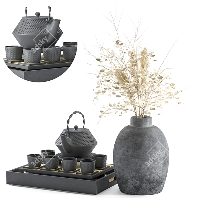 Japanese Teapot Tableware Vol.07 3D model image 1