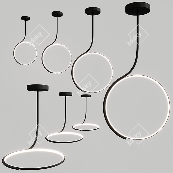 Swivel LED Pendant Lamp: Poise 3D model image 2