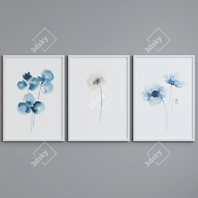 Modern Plant Abstract Picture Frame Set 3D model image 4