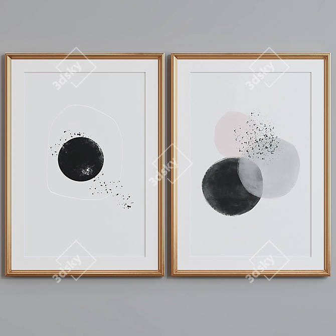 Modern Abstract Picture Frame Set 3D model image 4