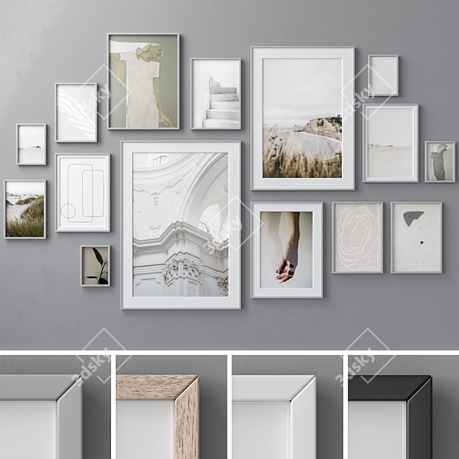 Multiframe Wall Art Set 3D model image 1