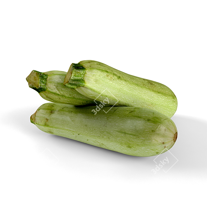 Delicious Zucchini: Fresh Harvest Vegetable 3D model image 3