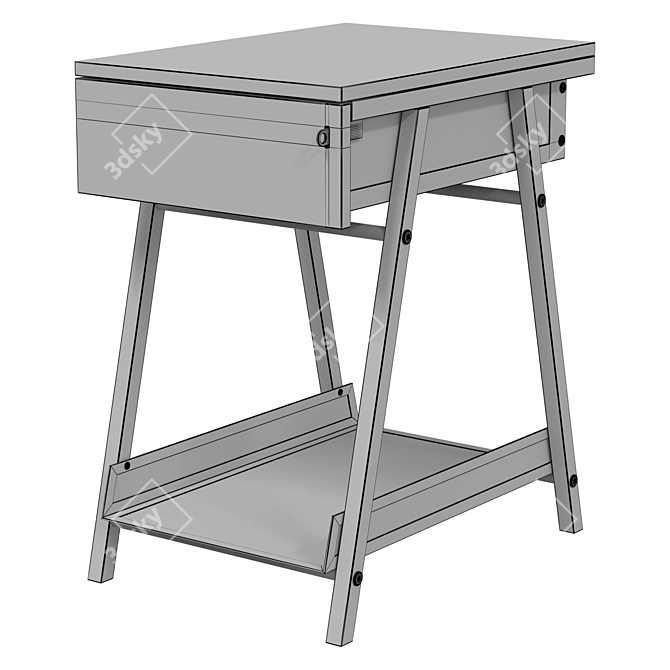 IKEA TROTTEN Nightstand with Drawers 3D model image 2