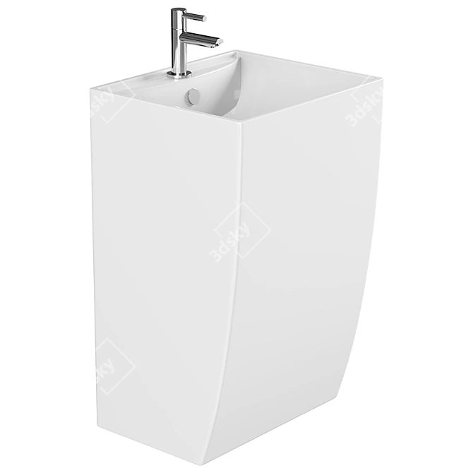 Melana B143 Floor Standing Washbasin 3D model image 1