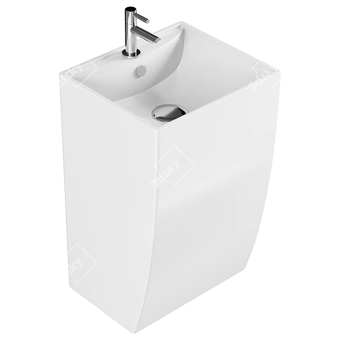 Melana B143 Floor Standing Washbasin 3D model image 2