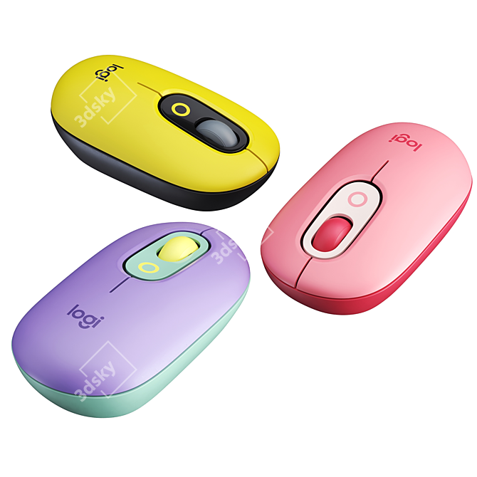 Logitech POP Mouse Trio Set 3D model image 5