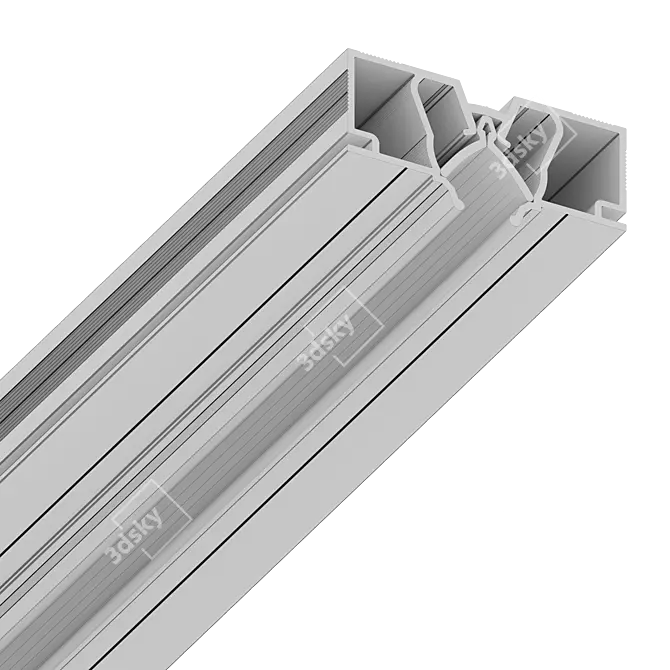 Modern PVC Flooring Profile 3D model image 4