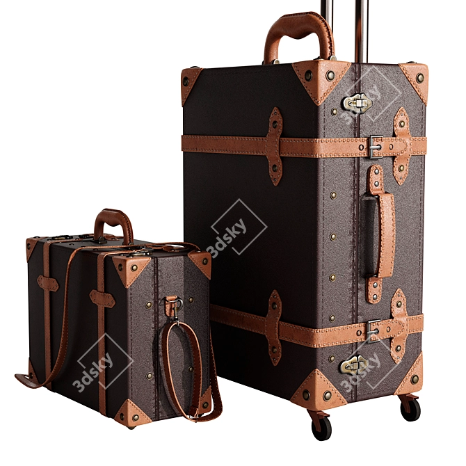 Modern Baggage Set 3D Model 3D model image 4