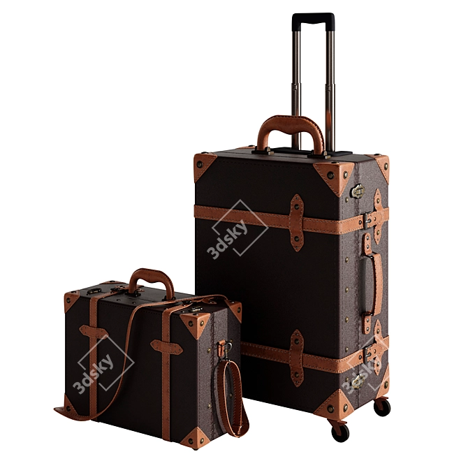 Modern Baggage Set 3D Model 3D model image 5