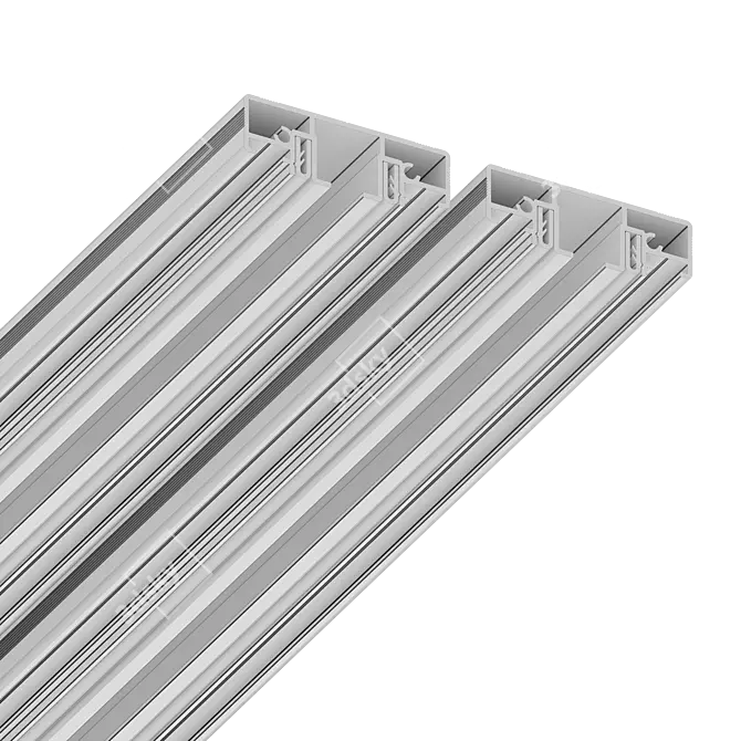 Compact Slim Curtain Rod System 3D model image 4