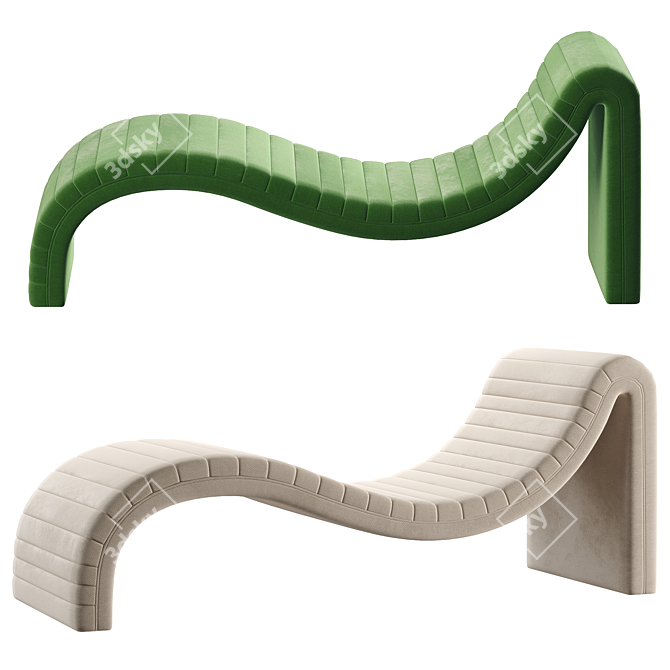 Luxury Modern Chaise Longue Furniture 3D model image 3