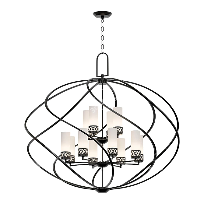 Classic Olde Bronze Foyer Chandelier 3D model image 1