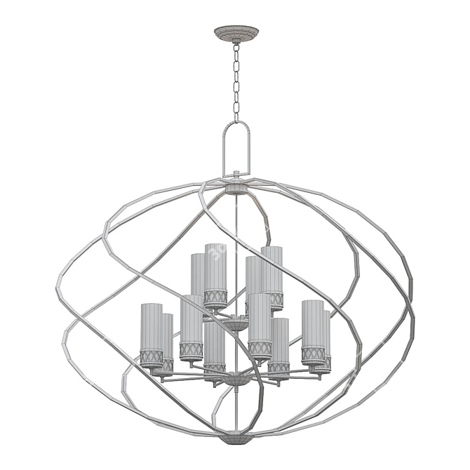 Classic Olde Bronze Foyer Chandelier 3D model image 2