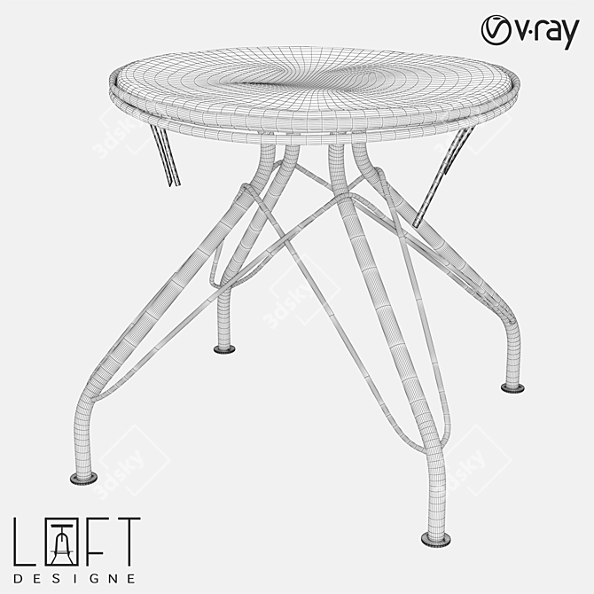 Metal Leather Stool 2270 Model 3D model image 2