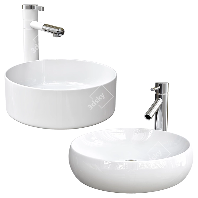 Designer Ceramic Sink BB1357 3D model image 1