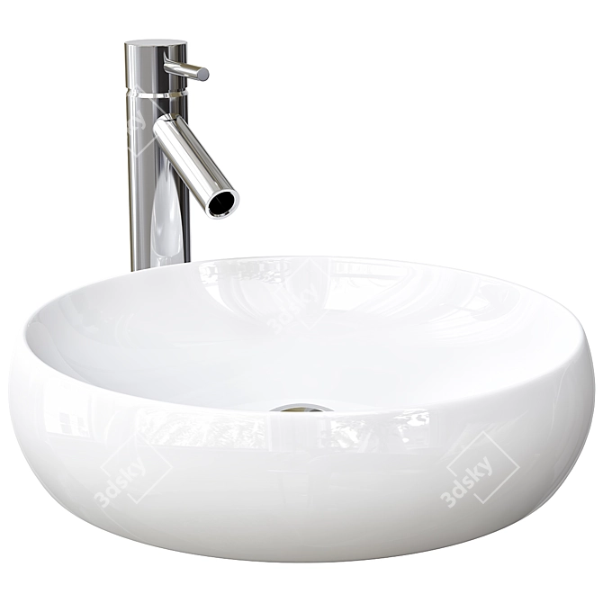 Designer Ceramic Sink BB1357 3D model image 3