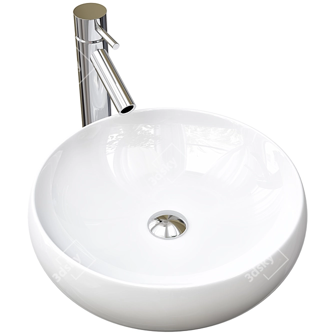 Designer Ceramic Sink BB1357 3D model image 5