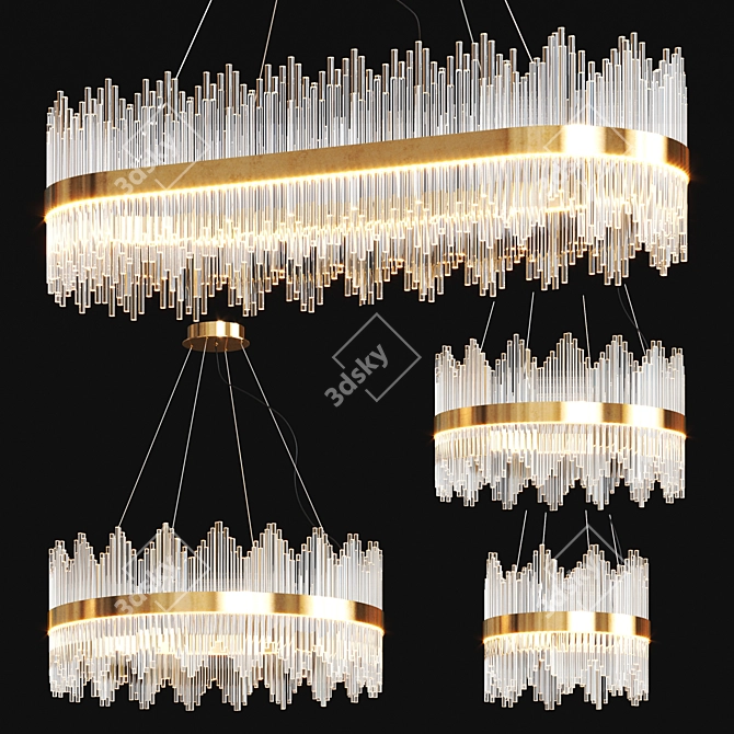 Meerosee Luminaire Glass Metal Collection 3D model image 1