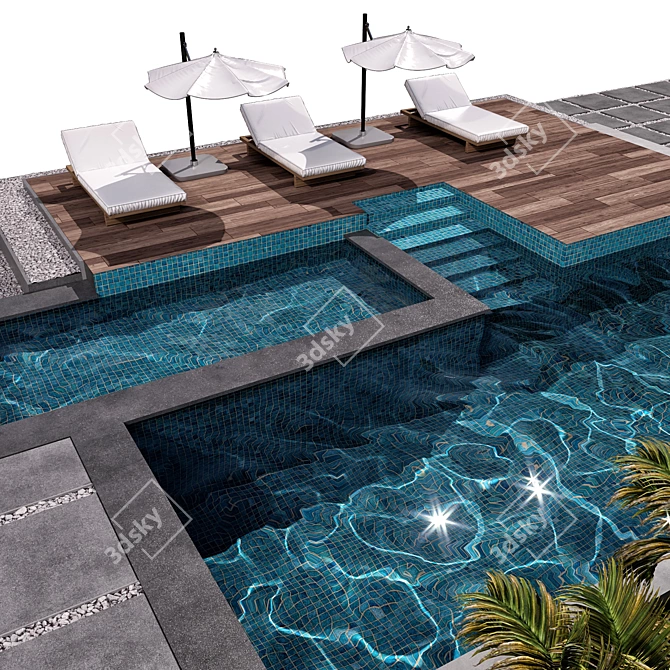 Modern 3D Swimming Pool Model 3D model image 3